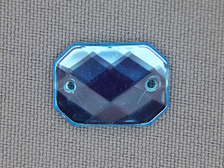 10 stuks Strass stenen rechthoek 18x13mm aqua blauw