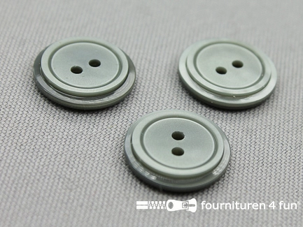 Kunststof design knoop - 17mm - grijs