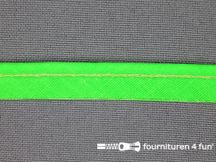 Katoenen paspelband 10mm neon groen