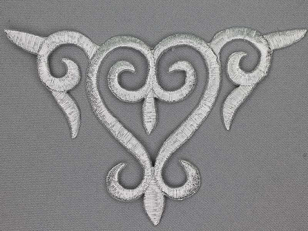 Barok applicatie 138x88mm zilver