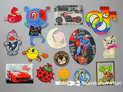Collectie strijkapplicaties - 15 delige set - opstrijkbare patches