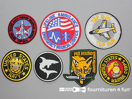 Collectie strijkapplicaties - 7 delige set - opstrijkbare patches