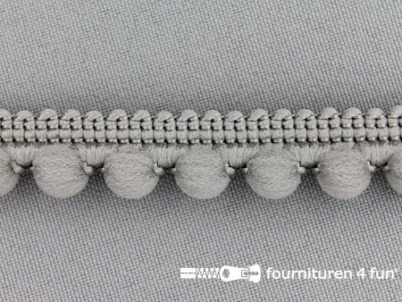 Kaart 25 meter bolletjesband - 15mm - grijs
