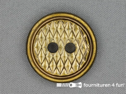Bronzen knoop - 34mm - ruit