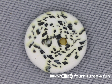 Ibiza knoop 21mm wit - zwart