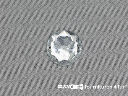 10 stuks Strass stenen rond 17mm zilver