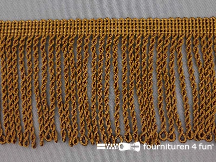 Viscose franje grof - 80mm - camel bruin