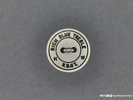 Zilveren knoop 15mm rich blue