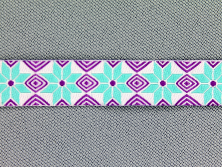 Modern band 11mm mozaiek paars - turquoise
