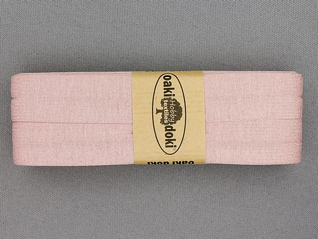 Oaki Doki Tricot biaisband - 20mm x 3 meter - licht oud roze (033)