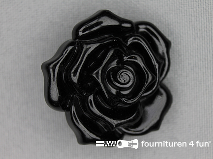 Bloemen knoop 35mm roos zwart