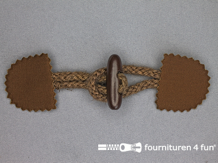 Canvas houtje touwtje 40x150mm choco bruin