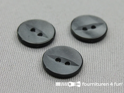 Kunststof design knoop - 16mm - antraciet grijs