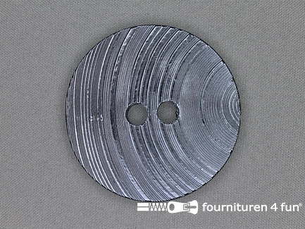Zwart zilveren knoop 63mm groeven