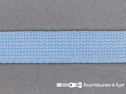 Katoen-look tassenband 20mm licht blauw