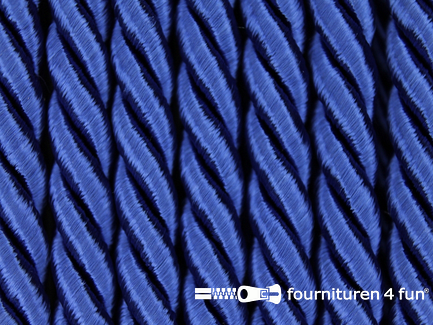COUPON 2,85 meter (2 stukken, 1,5 + 1,35 meter) Viscose meubel koord - 5mm - kobalt blauw