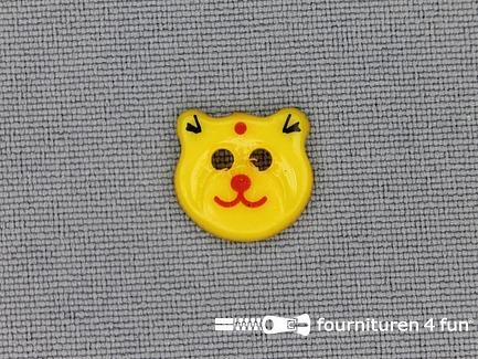 Kinder knoop 13mm beertje geel
