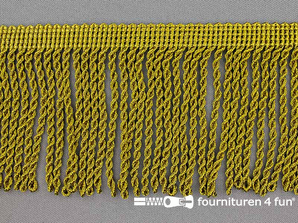 Kaart 10 meter viscose franje grof 80mm antique groen