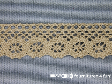 COUPON 10,5 meter (3 stukken, 4,7 + 2,6 + 3,2 meter) Ibiza broderie 23mm beige