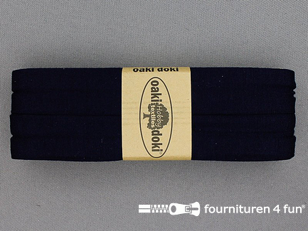 Oaki Doki Tricot biaisband - 20mm x 3 meter - marine blauw (009)