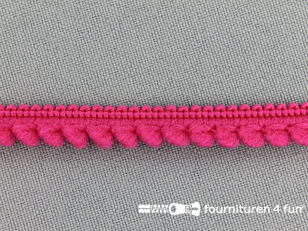 Kaart 25 meter bolletjesband - 10mm - fuchsia roze