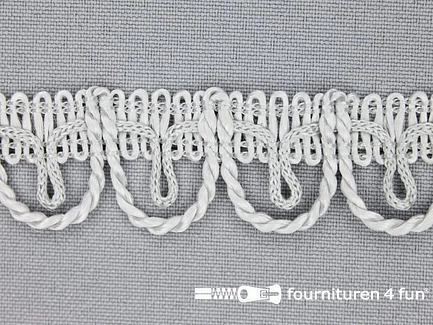 COUPON 16,8 meter (2 stukken, 14,8 + 2 meter) Nylon galon 23mm zilver grijs