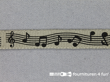 Deco lint muziek noten 11mm taupe