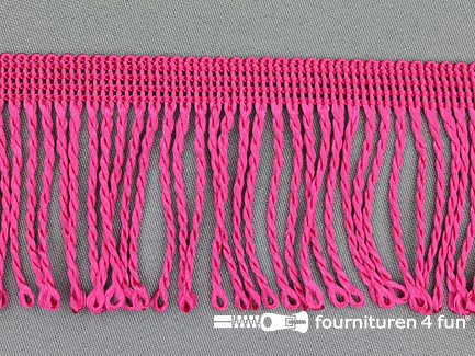 COUPON 7,15 (3 stukken, 1,5 + 1,75 + 3,9 meter) Nylon franje - 60mm - fuchsia roze