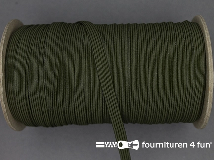 Gekleurd elastiek - per 5 meter - 6mm - legergroen