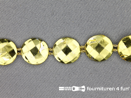 COUPON 1,3 meter Strass band 12mm rondjes goud