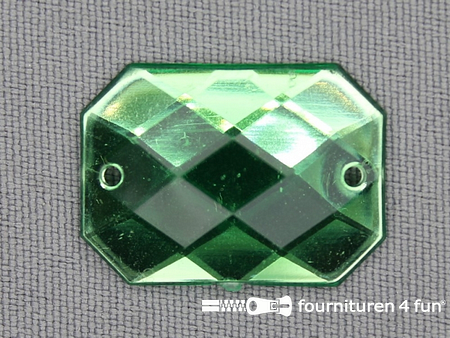 5 stuks Strass stenen rechthoek 25x18mm groen