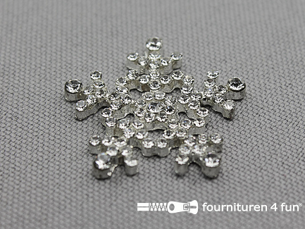 Strass decoratie - sneeuwvlok - 25x25mm zilver