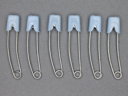 Luierspelden - 58mm - licht blauw - 6 stuks