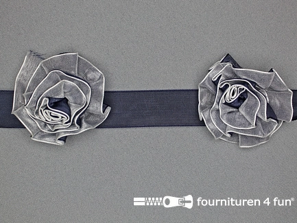 Bloemenkant 3D - 60mm - marine blauw