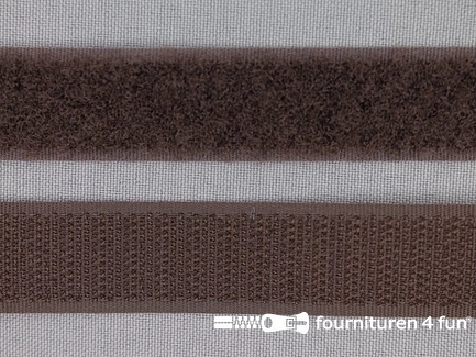 Rol 25 meter klittenband - 20mm - donker bruin