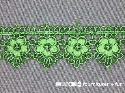 COUPON 2,35 meter Bloemenkant 30mm appel groen