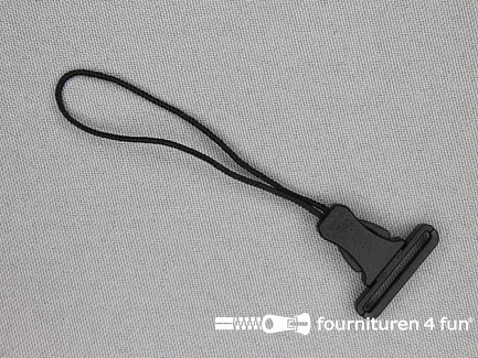 Mini parachute gesp 20mm touwtje - zwart kunststof