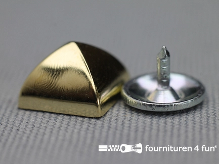Studs 10mm piramide goud - 10 stuks