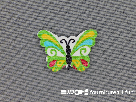 Fantasie knoop 21mmx17mm vlinder - groen