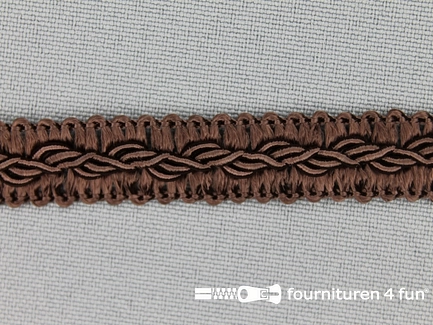 COUPON 48 meter (in meerdere losse stukken) Viscose galon 12mm donker bruin
