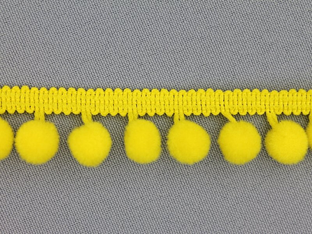 Kaart 25 meter bolletjesband 18mm fel geel