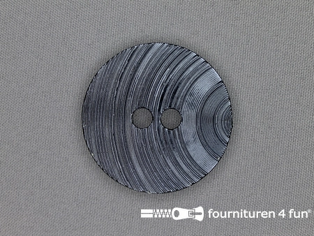 Zwart zilveren knoop 51mm groeven