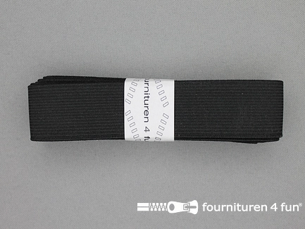 Band elastiek - 25mm - stevig - zwart - 2 meter