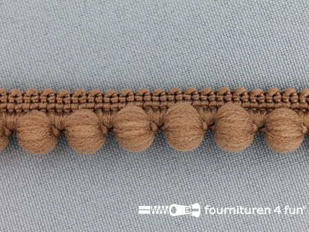 Bolletjesband - 15mm - cacao bruin