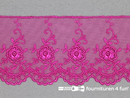 Valenciennes kant 60mm fuchsia roze