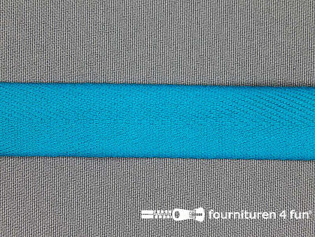 Luxe keperband 20mm donker aqua blauw