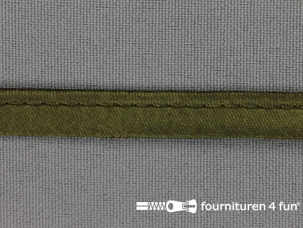 Rol 25 meter satijnen paspelband 10mm leger groen