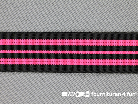 wetenschappelijk Telegraaf Panda Gekleurd elastiek 20mm zwart - neon roze kopen? Fournituren4fun®