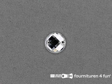 10 stuks Strass stenen rond 12mm zilver