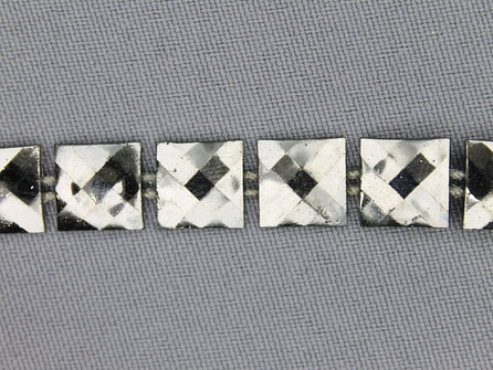 Strass band 10mm vierkant zwart zilver